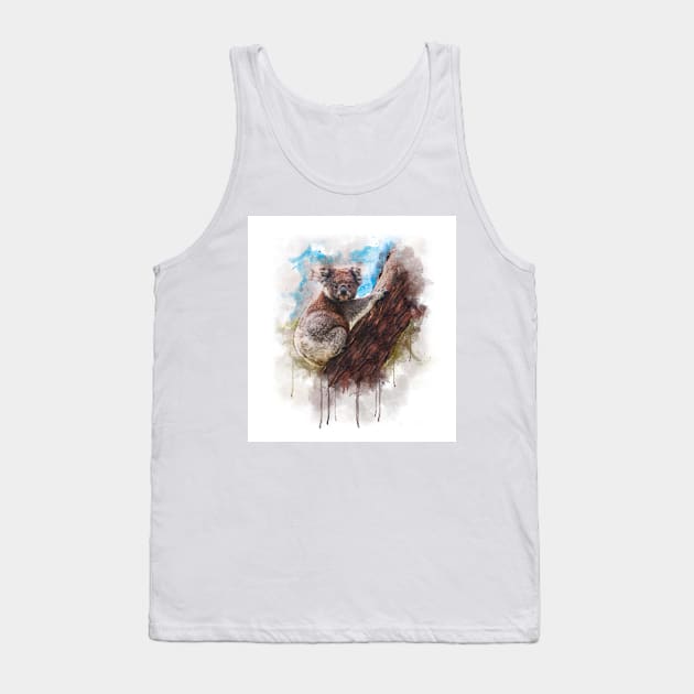 Illustration of a Koala Tank Top by diplikaya